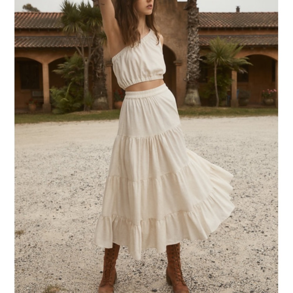 June Skirt, Raw Linen Cotton Blend